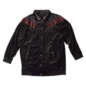 Vintage Reversible Velvet & Nylon Windbreaker Jacket – Size Large